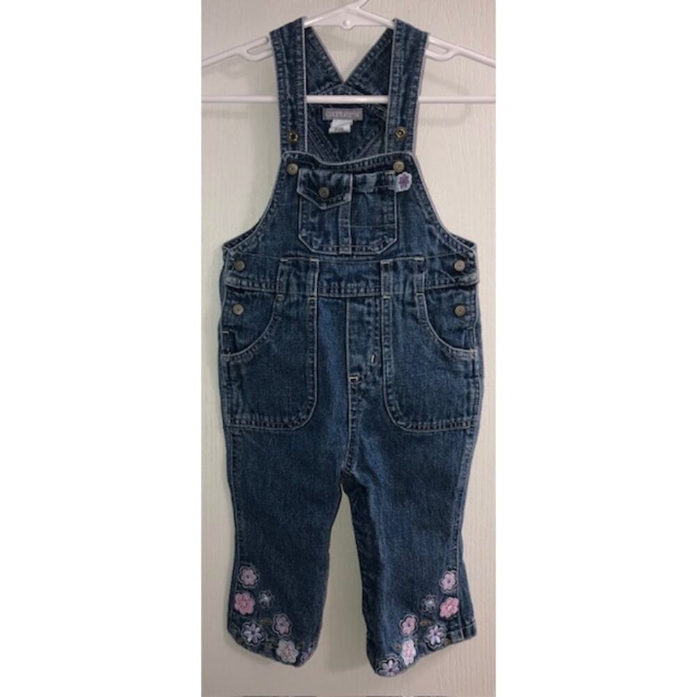 Carter's Little Girl Denim Overalls -  Size 12 months